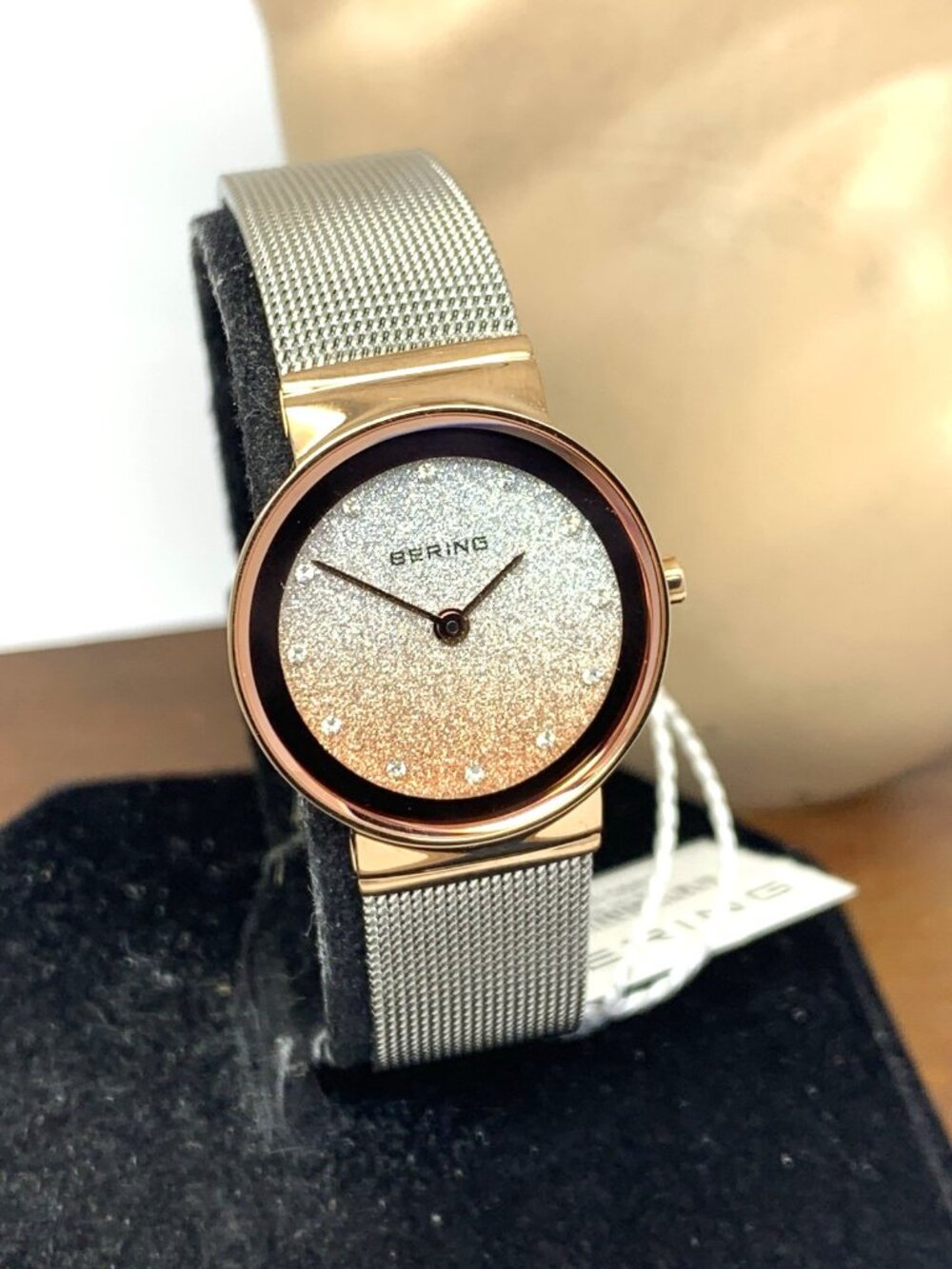Bering Women's Watch 10126-0663 Quartz Two Tone 25mm Petite Mesh Stainless Steel - Picture 13 of 14